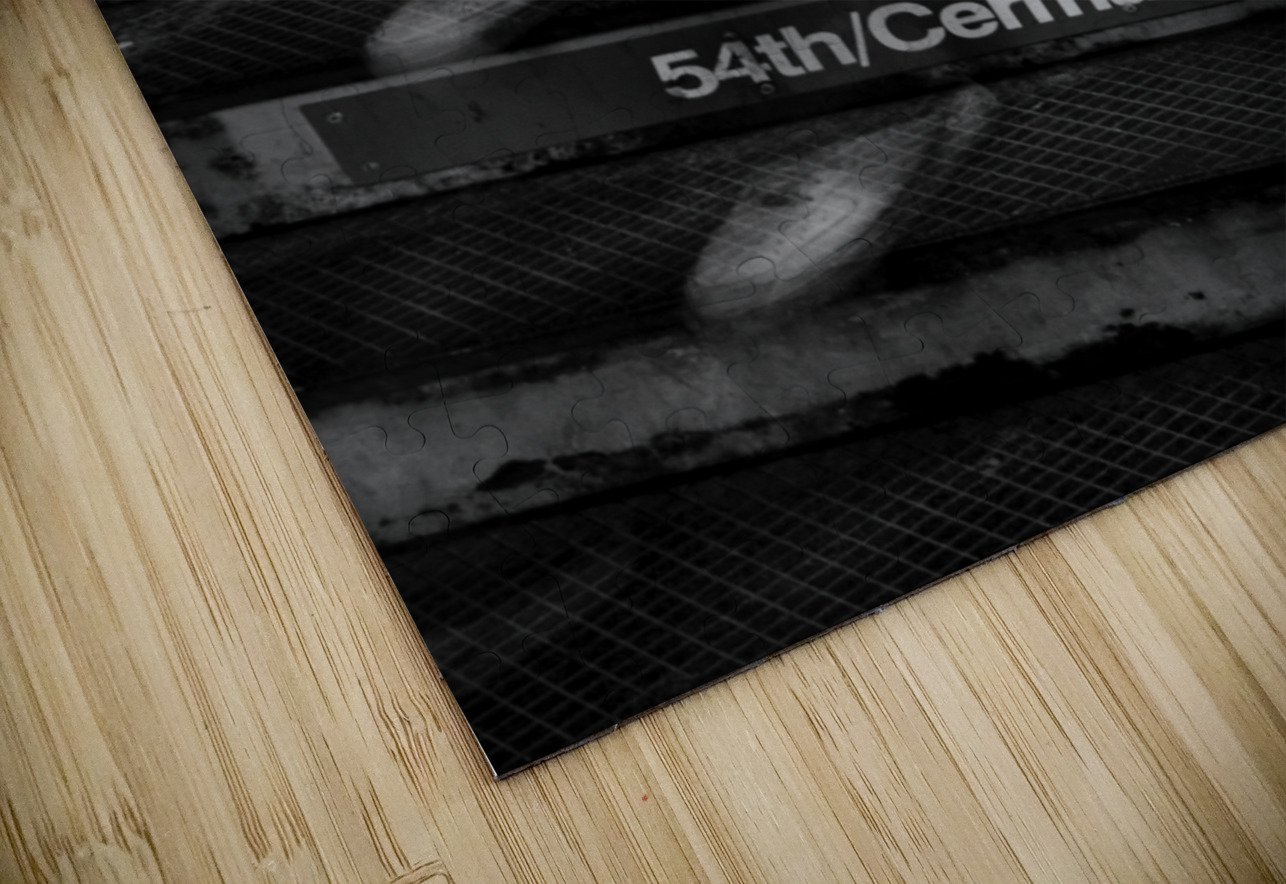 chicago L train steps  vertical 1187 Cermak 13k.j Black And White Puzzle