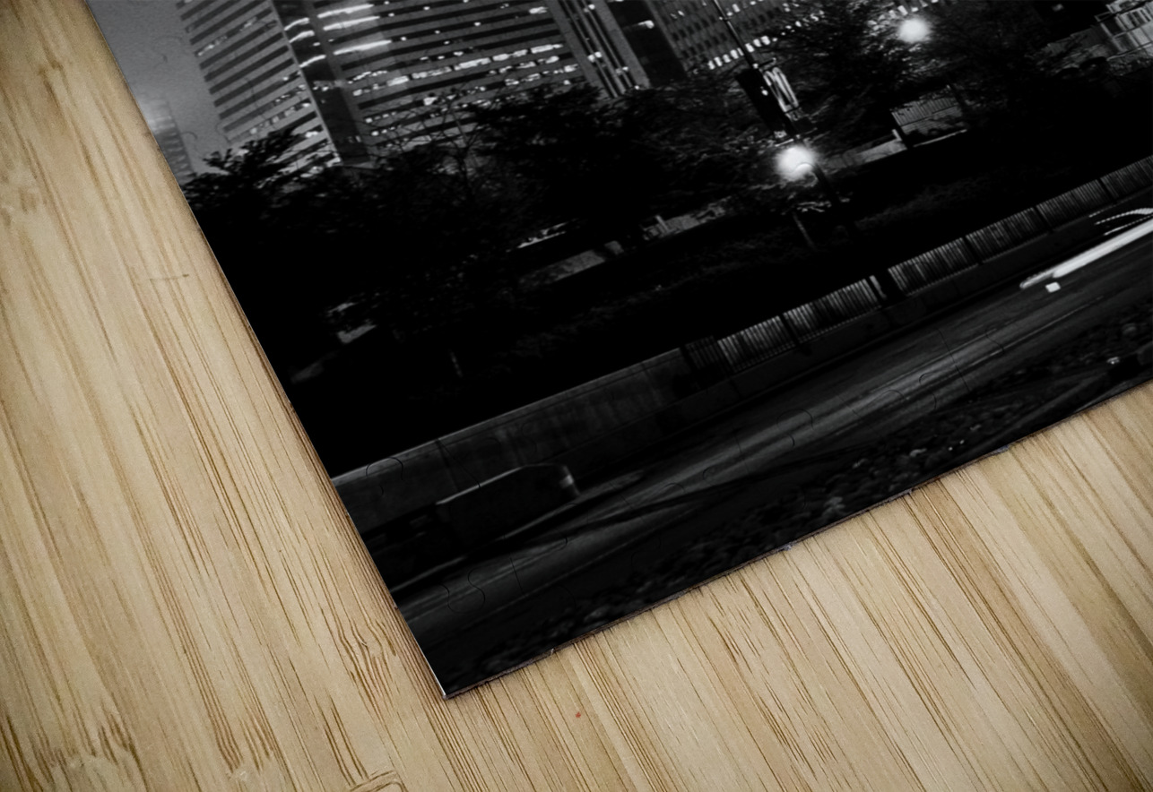 chicago skyline columbus drive randolph street  v Black And White Puzzle