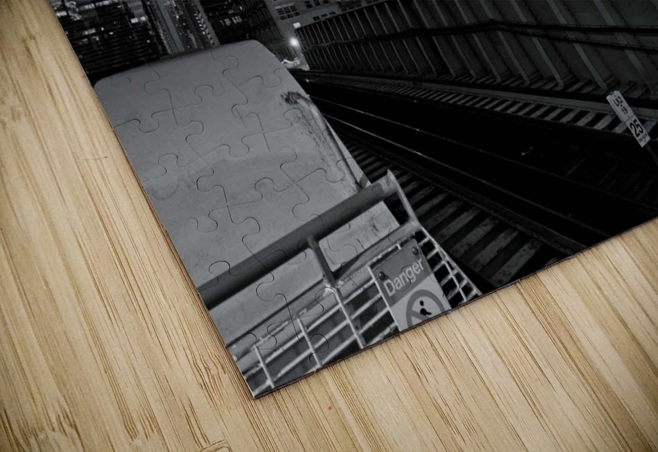 clinton street L station  horizontal 1188 Clinton Black And White Puzzle