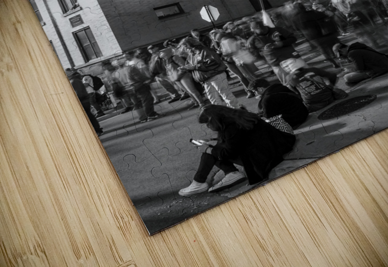 waveland avenue rooftops world series  vertical 3 Black And White Puzzle