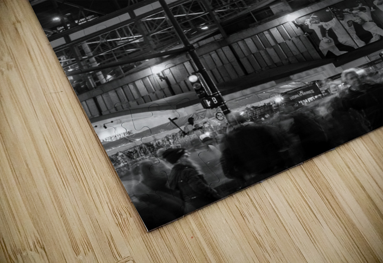 wrigley field at night  vertical 3078 Sheffield 1 Black And White Puzzle