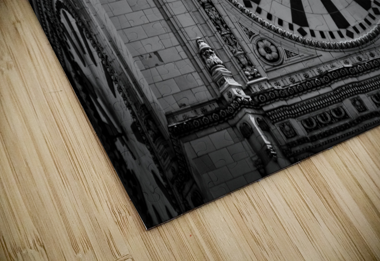 wrigley building clock face  horizontal 2023 Face Black And White Puzzle