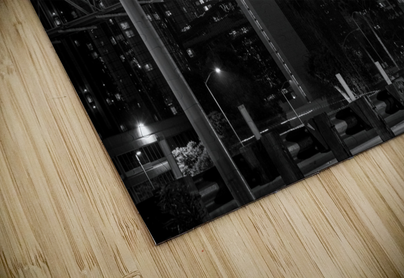 downtown LA and 4th street exit  horizontal 2168 Black And White Puzzle