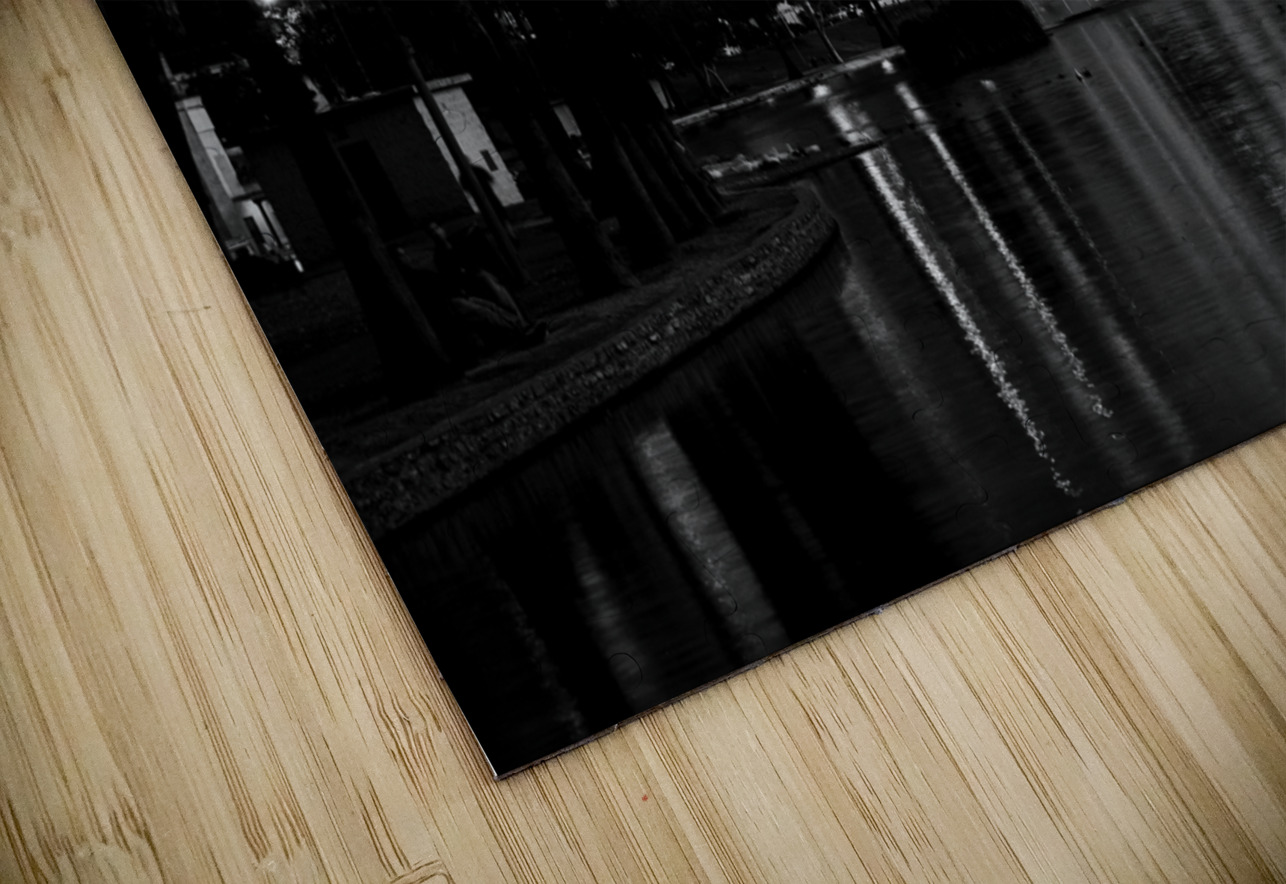 los angeles skyline echo park  horizontal 212 Ech Black And White Puzzle