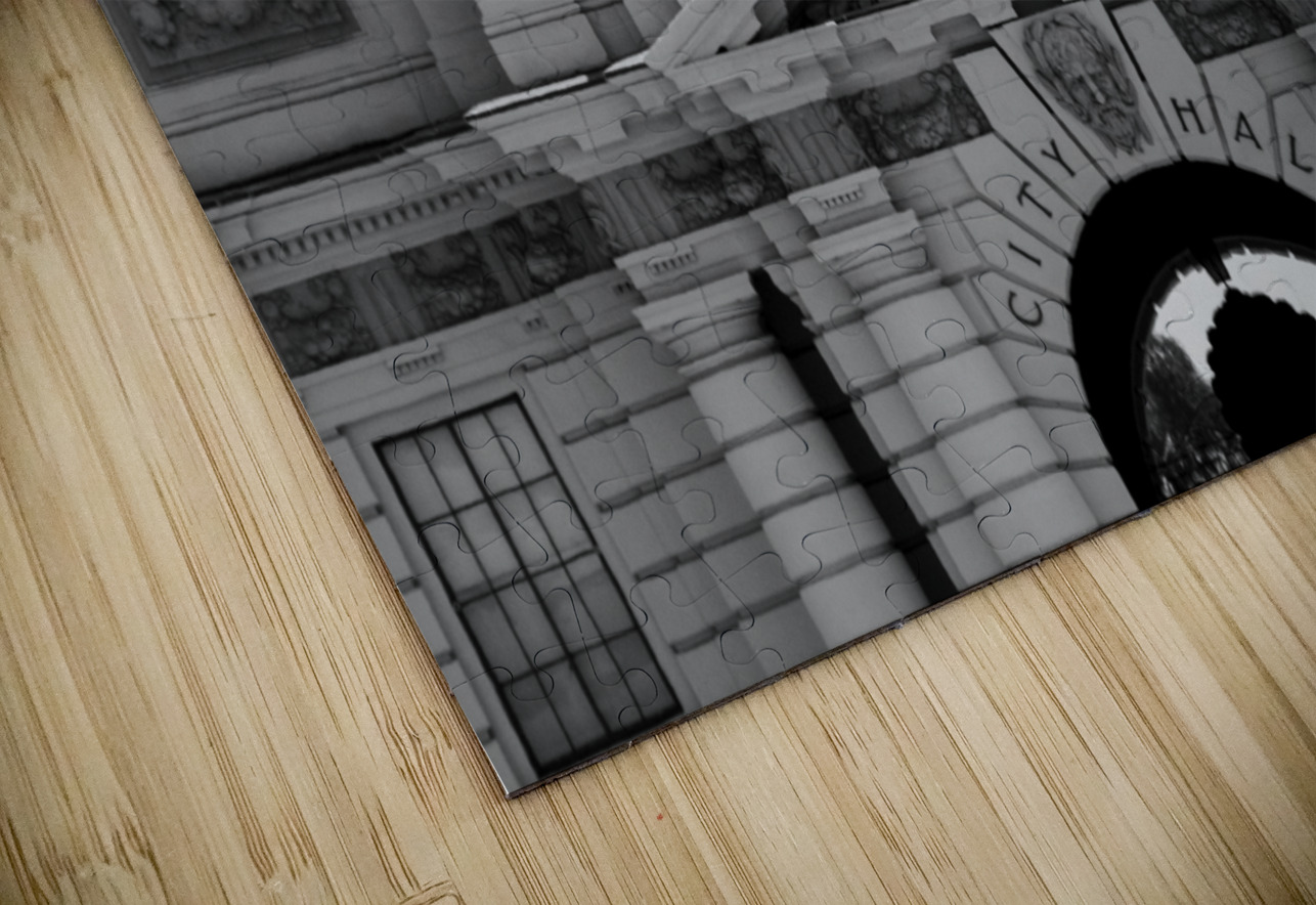 pasadena city hall  horizontal 2753 Pasadena 13k. Black And White Puzzle