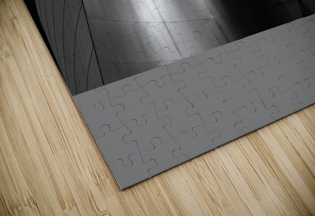 stainless steel walt disney concert hall  horizon Black And White Puzzle