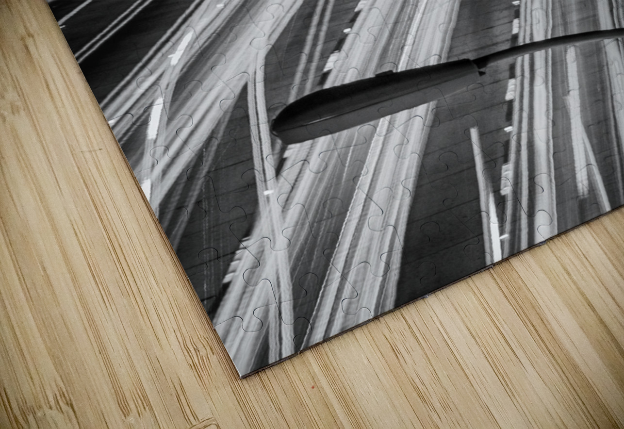 the 110 freeway downtown los angeles  vertical 21 Black And White Puzzle