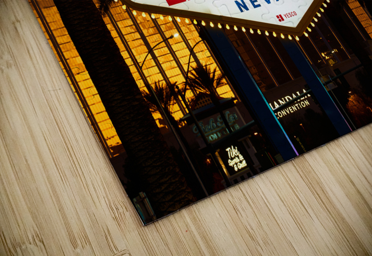 Las Vegas Sign at Dusk DSC01633 Sanjeev Singhal Puzzle