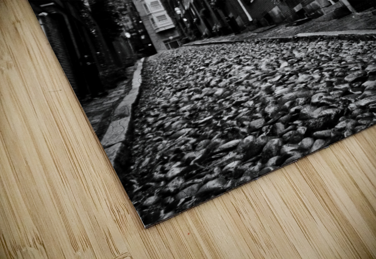 acorn street beacon hill  vertical 1369 Acorn 13k Black And White Puzzle