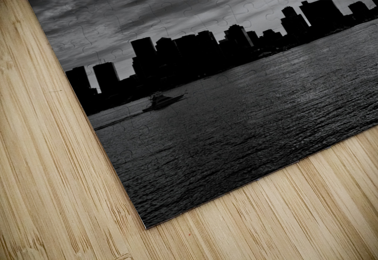 sail boat boston harbor  vertical 1247 Sail 13k.j Black And White Puzzle