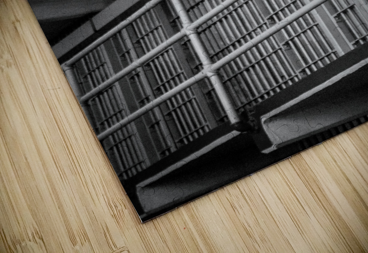 alcatraz cellblock  vertical 2817 Cellblock 13k.j Black And White Puzzle