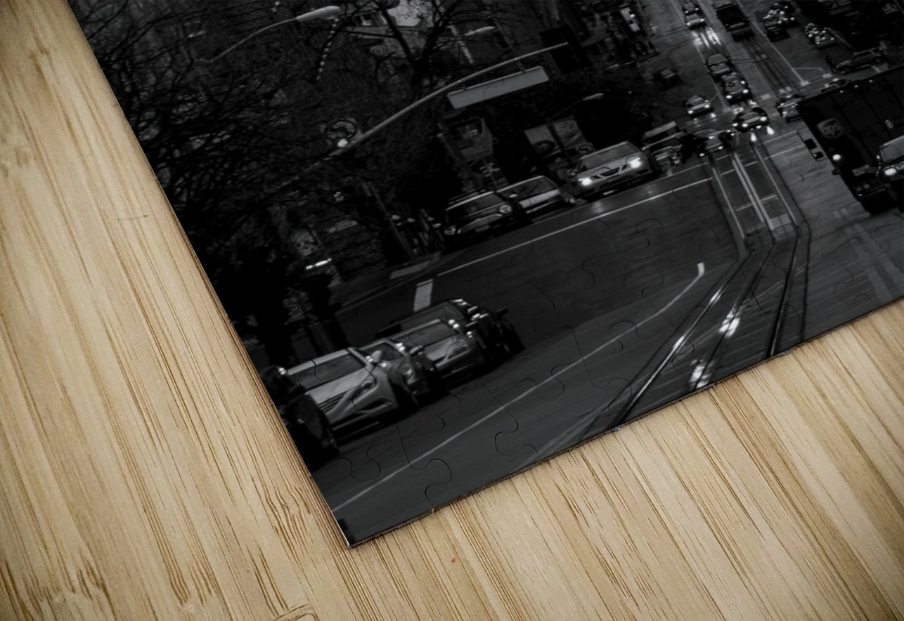 california street downtown san francisco  vertica Black And White Puzzle