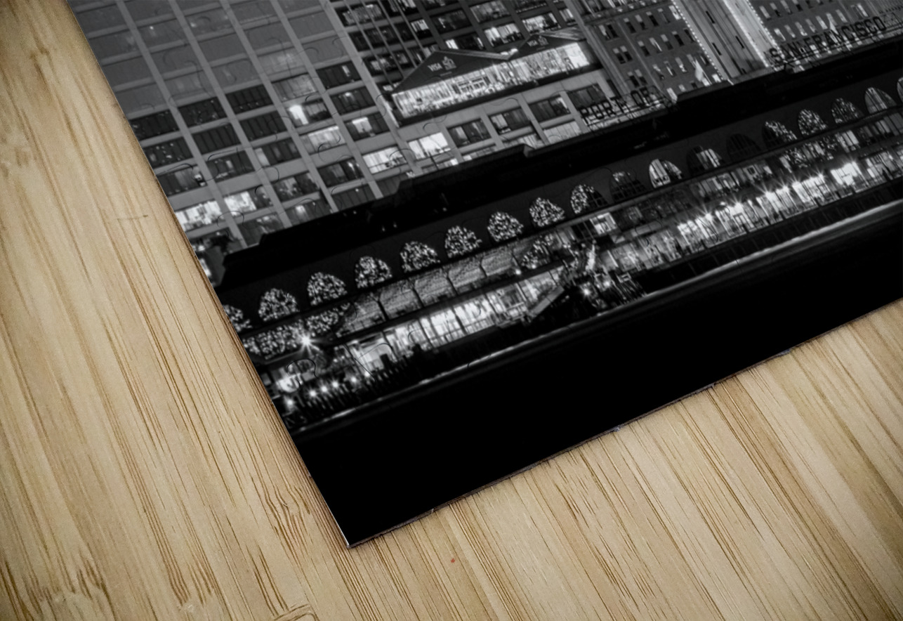 ferry building night  horizontal 2876 Ferry 13k.j Black And White Puzzle