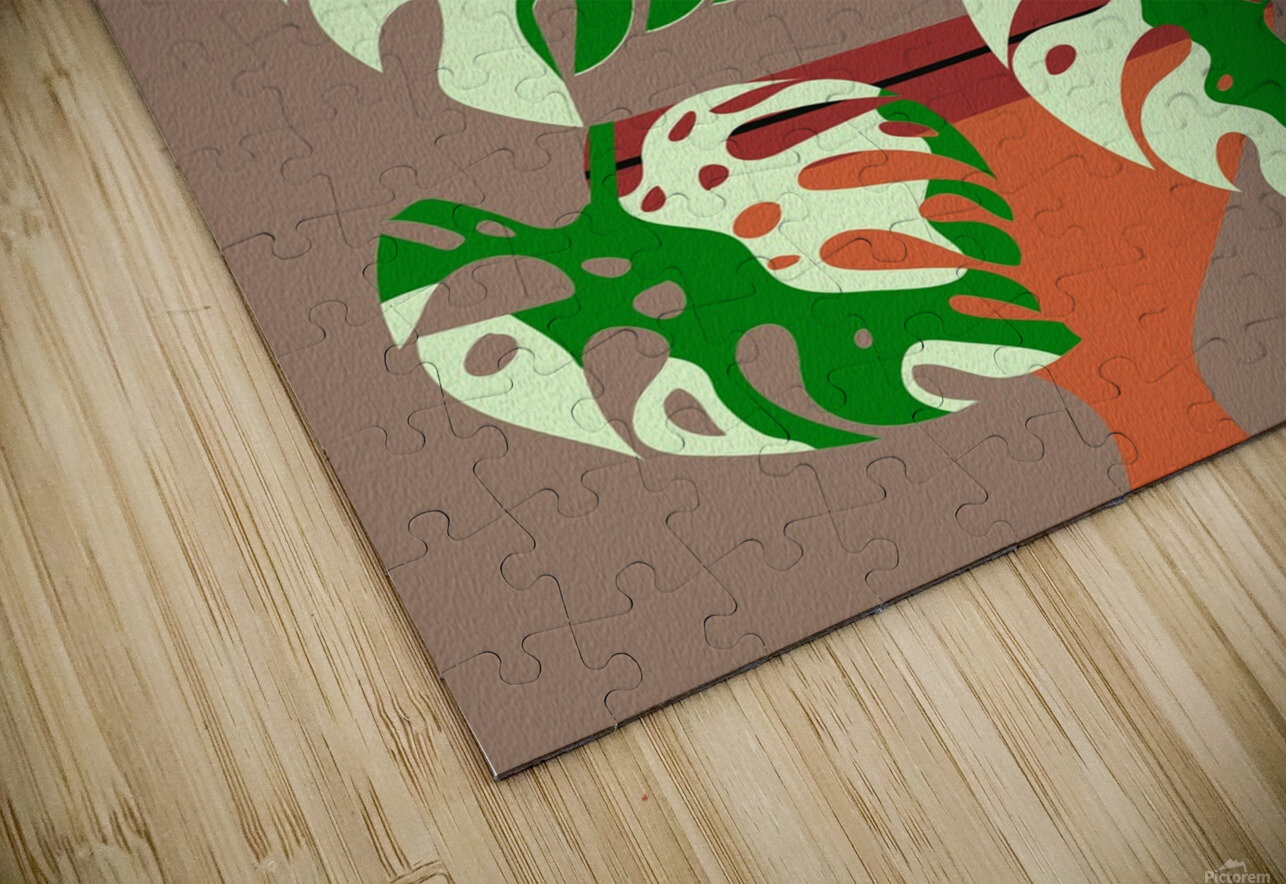 monstera plant boho floral background botanical d Sastroredjo Puzzle