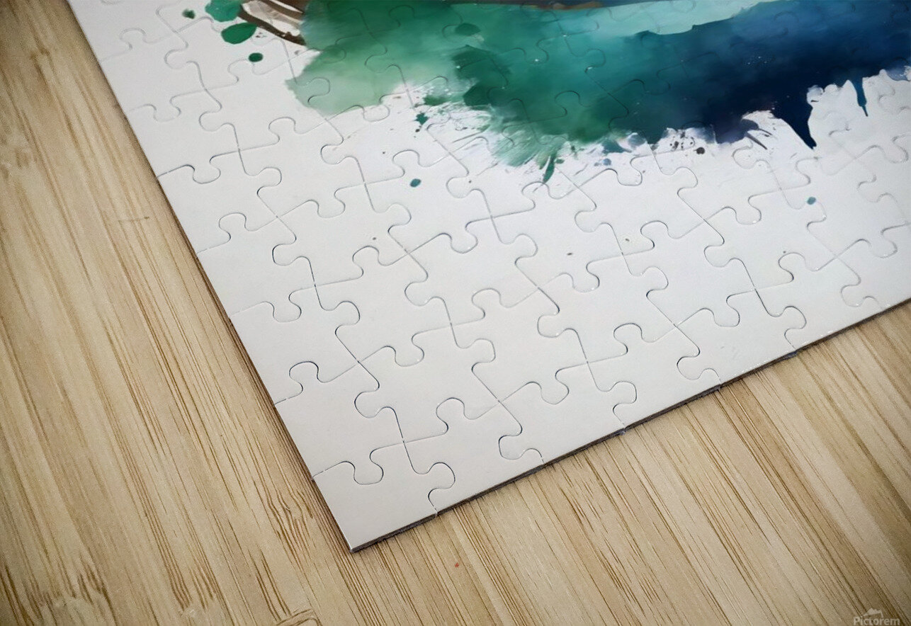 nature watercolor mountain camping outdoors fores Sastroredjo Puzzle