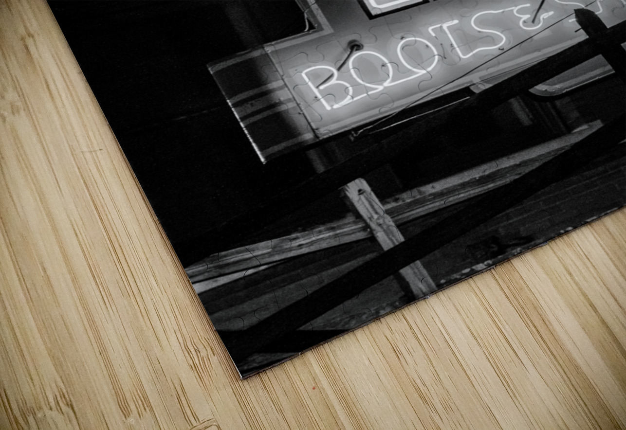 leddys handmade boots and saddles  vertical 808 H Black And White Puzzle