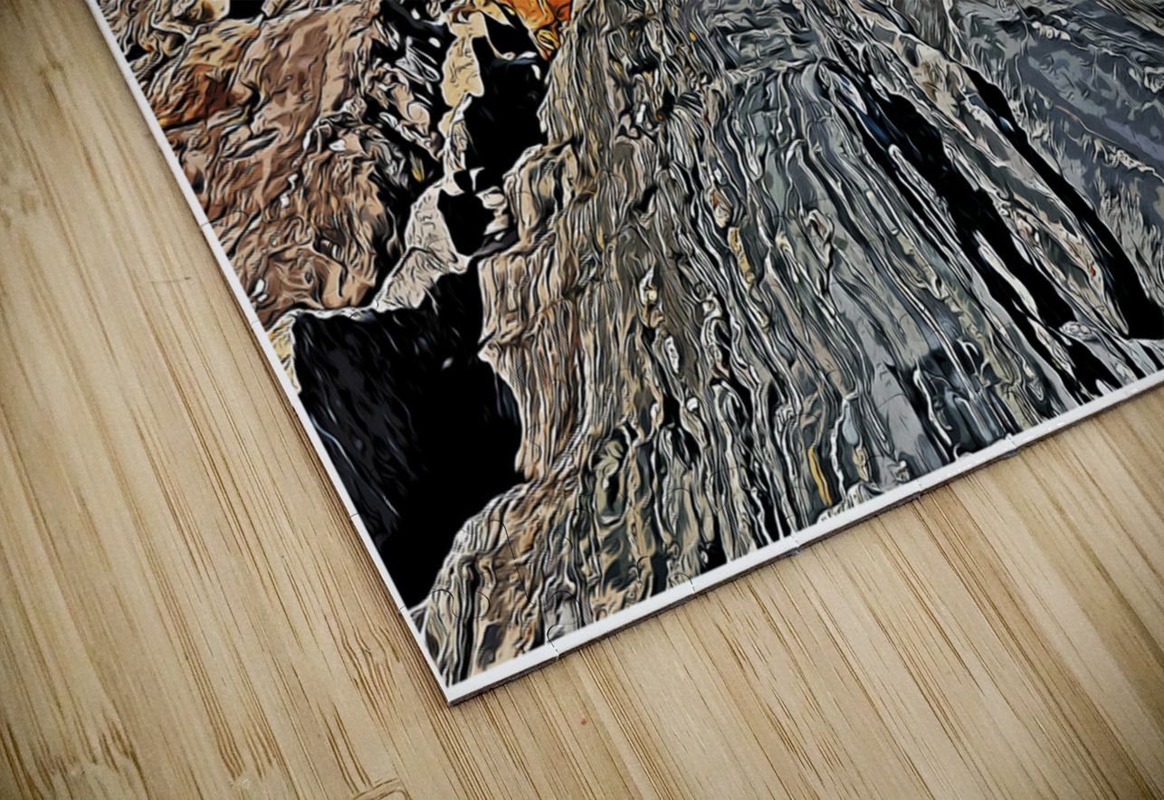 Pemaquid Lighthouse Over Rock Formations in Maine - Illus. Allan Wood Puzzle