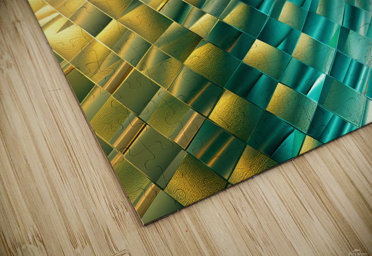 Abstract fractal background with golden and blue pattern Krit of Studio OMG Puzzle