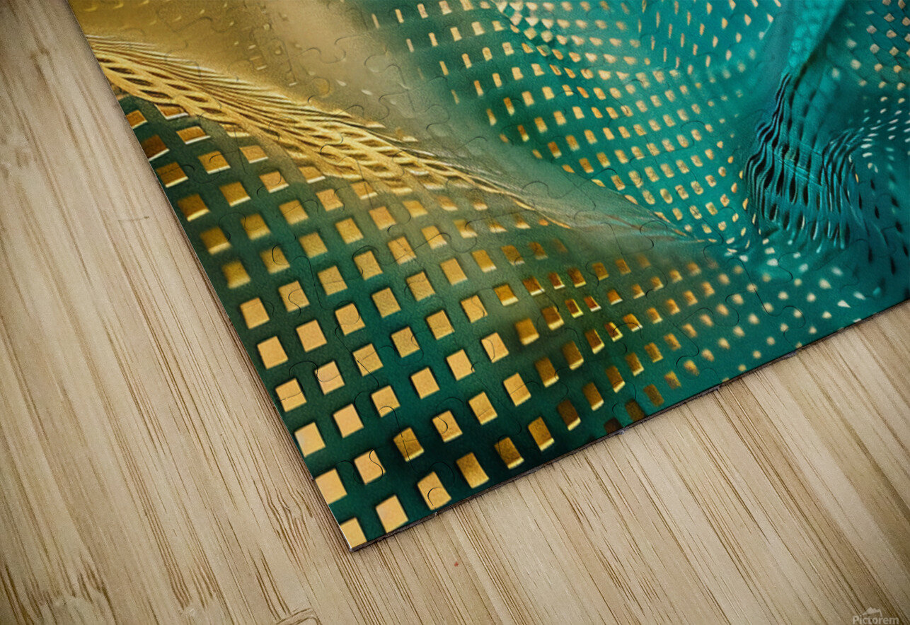 Abstract fractal background with golden and blue pattern Krit of Studio OMG Puzzle