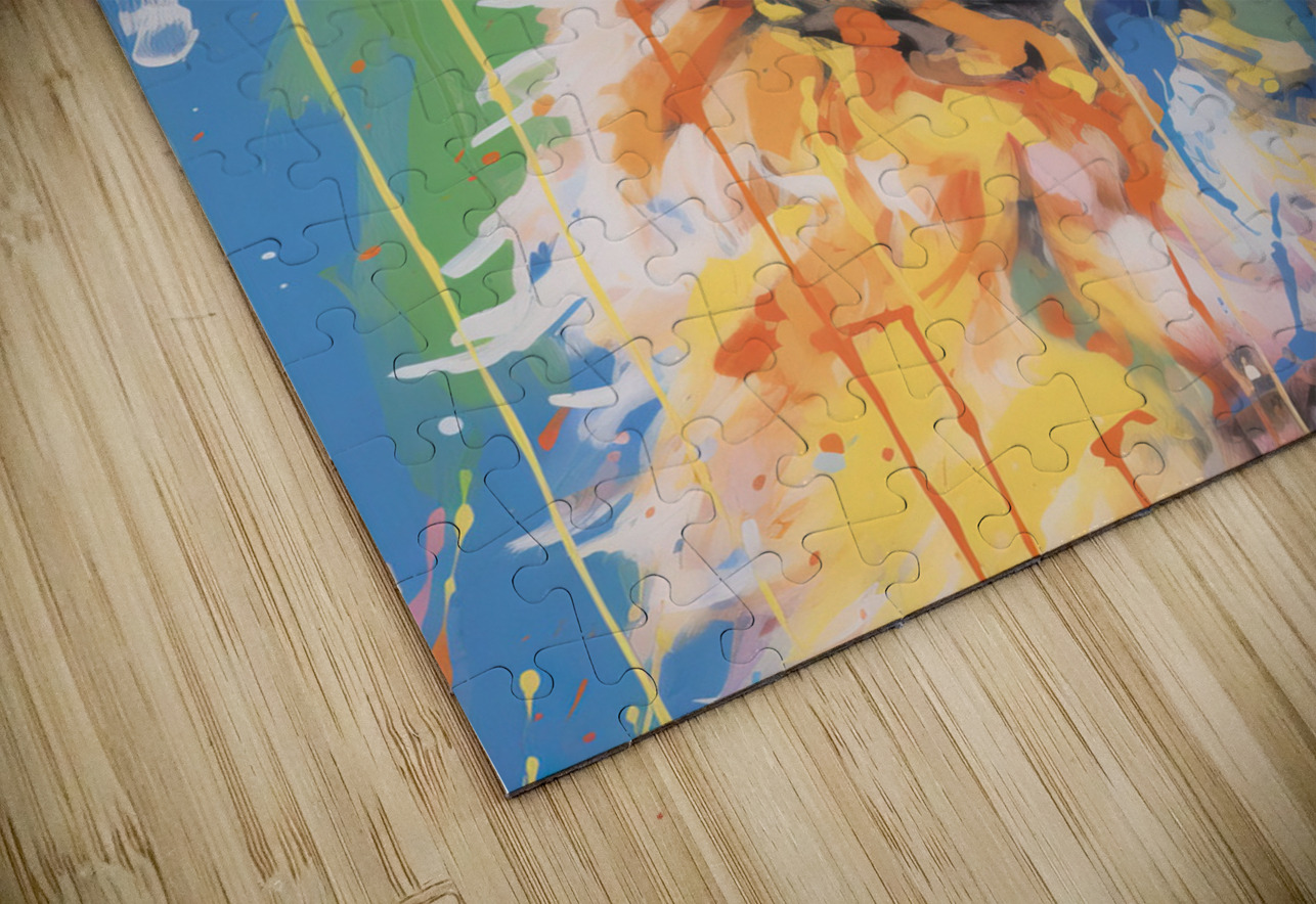 QAN 1055 – Goldie Bold Colorful Happy Puppy Masterwork Reimagined Puzzle