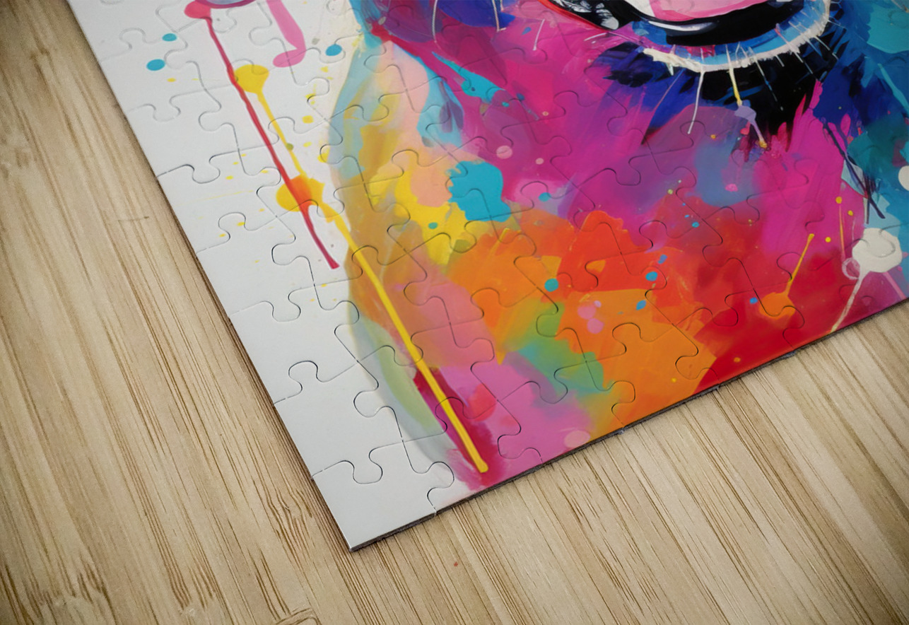 QAN 1062 – Bold Painted Lab Colorful Happy Dog. Masterwork Reimagined Puzzle