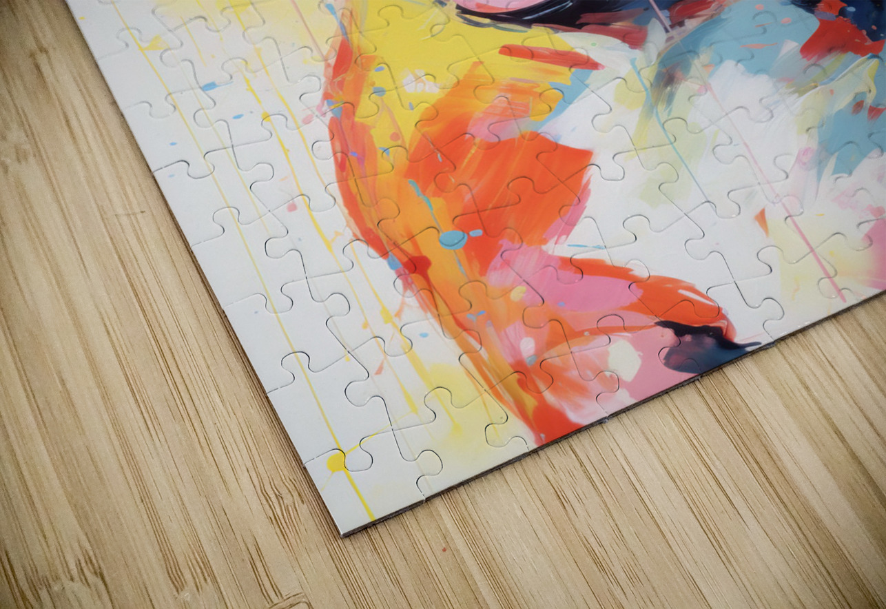 QAN 1052 – French Bulldo Colorful Happy Puppy.j Masterwork Reimagined Puzzle