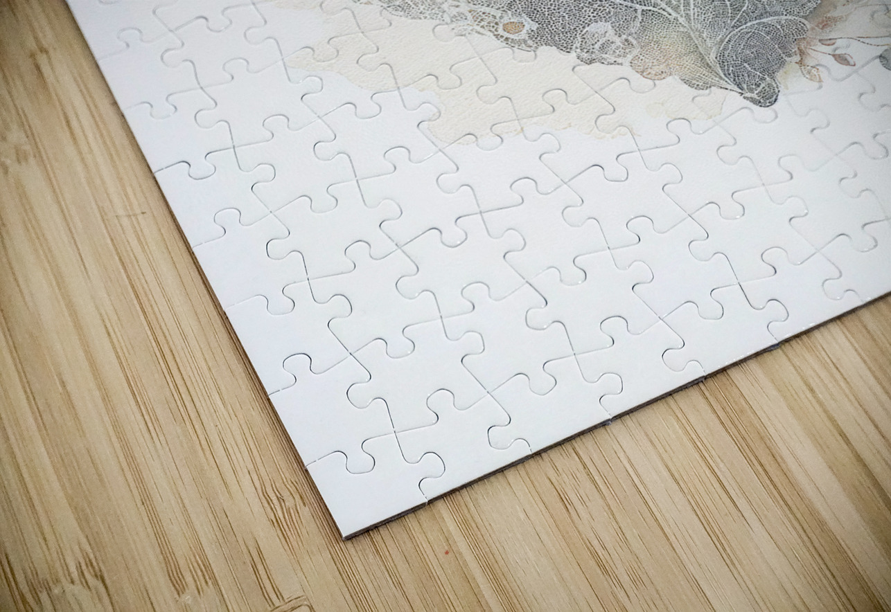 QLR 0024 – Lace Soft Green Clover Watercolor He Masterwork Reimagined Puzzle