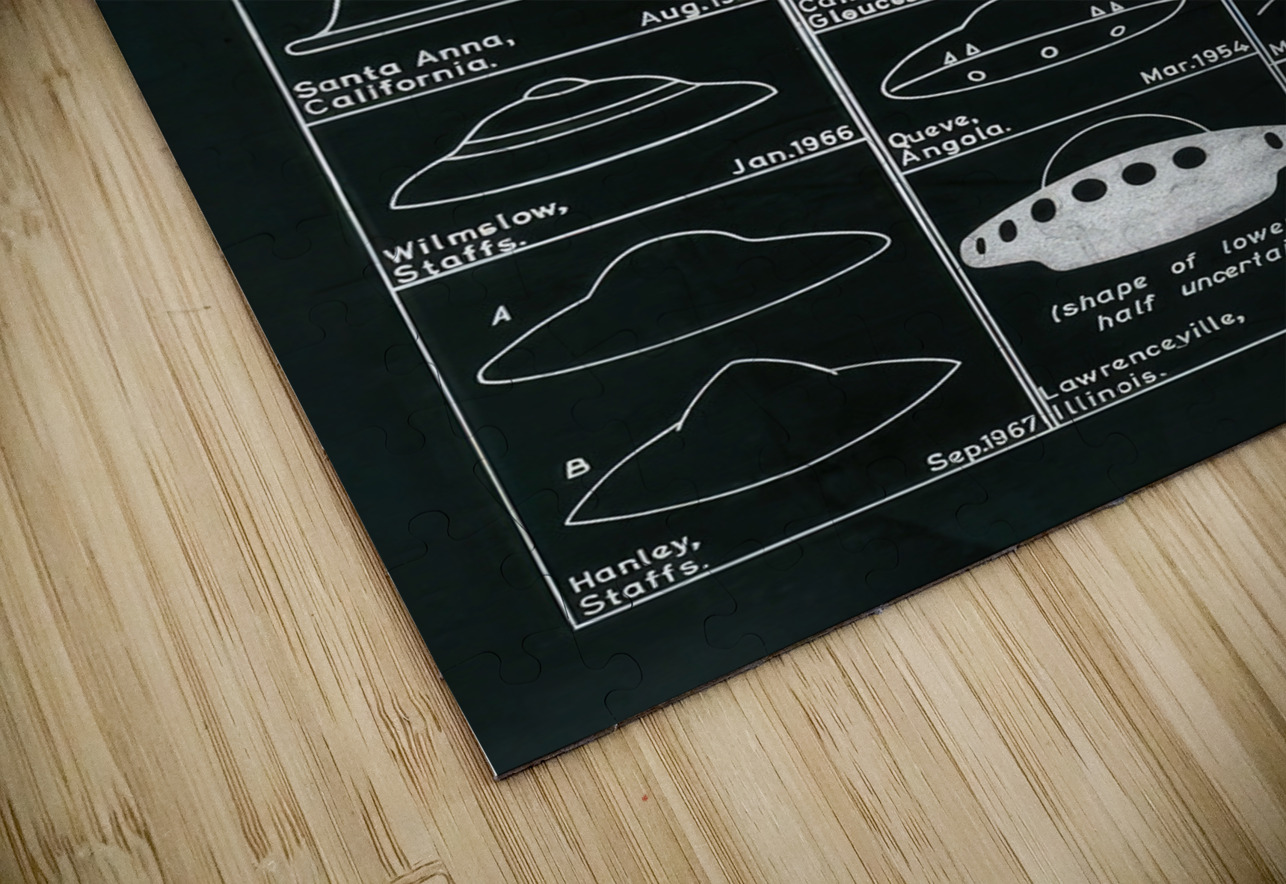 QVT 1070 – UFO Sightings Chart Unidentified Fly Masterwork Reimagined Puzzle