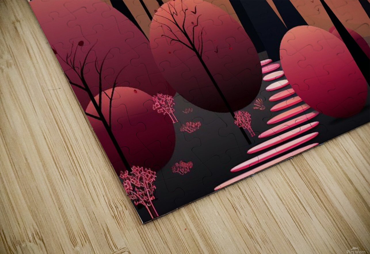 sunset dawn trees forest park art Sastroredjo Puzzle