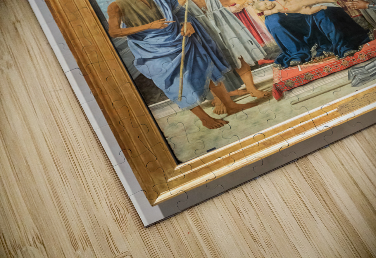 Madonna and child with saints angels and Federico da Montefeltr Paolo Modena Puzzle