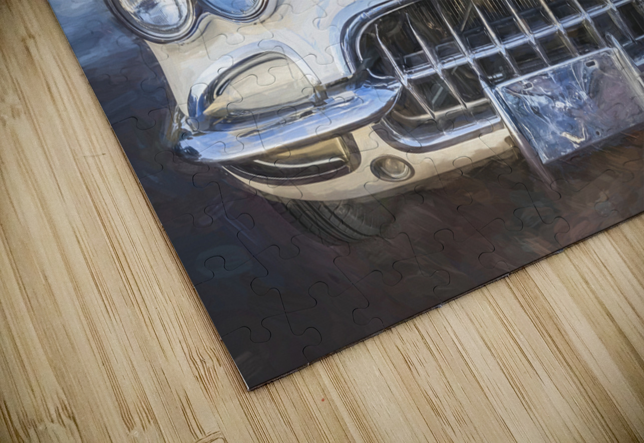 1958 White Corvette C1 X 11 Rich Franco Puzzle