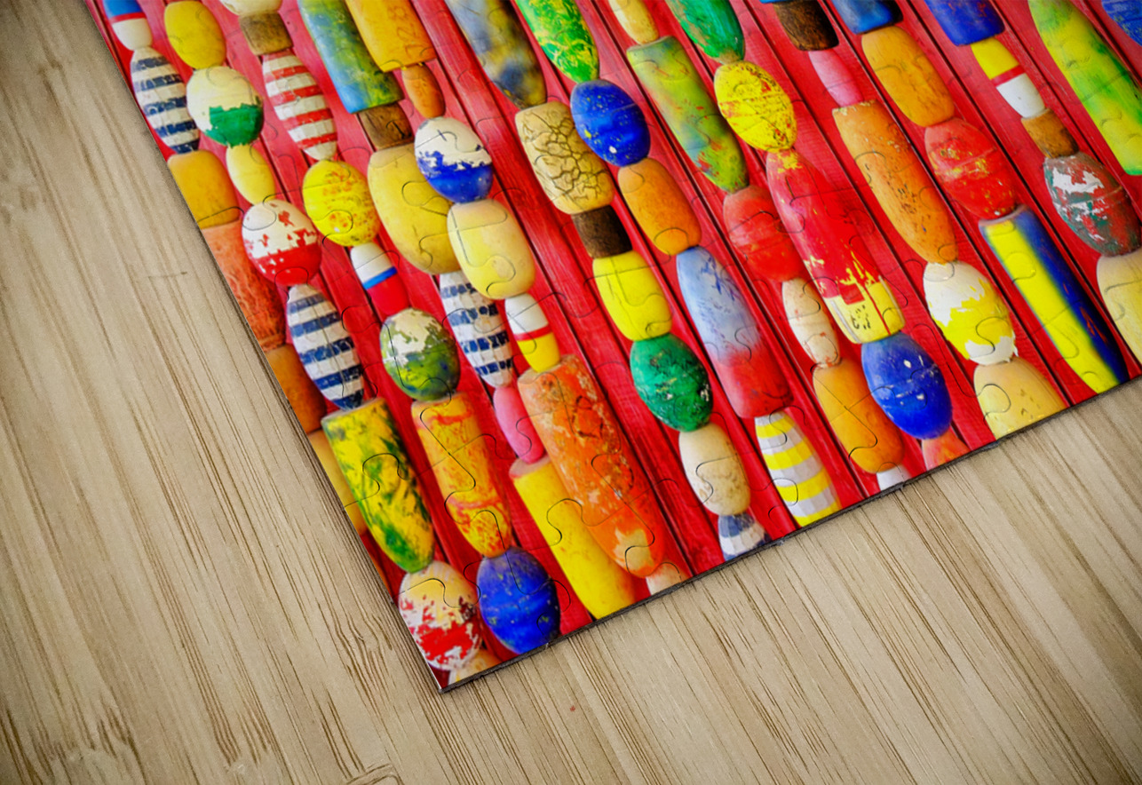 Decorative Lobster Floats on Red Wall Darryl Brooks Puzzle