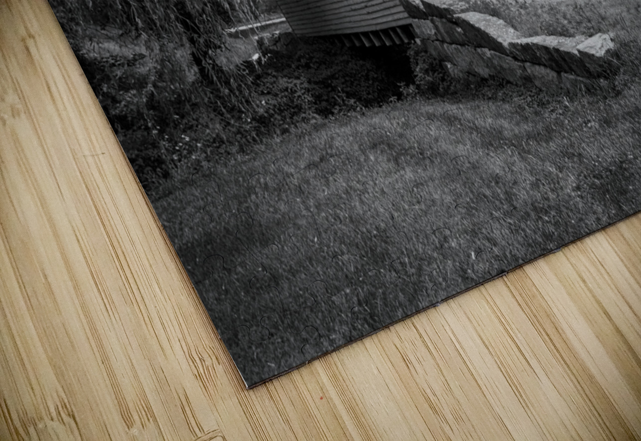 Dents Run Covered bridge near Morgantown WV in monochrome Steve Heap Puzzle