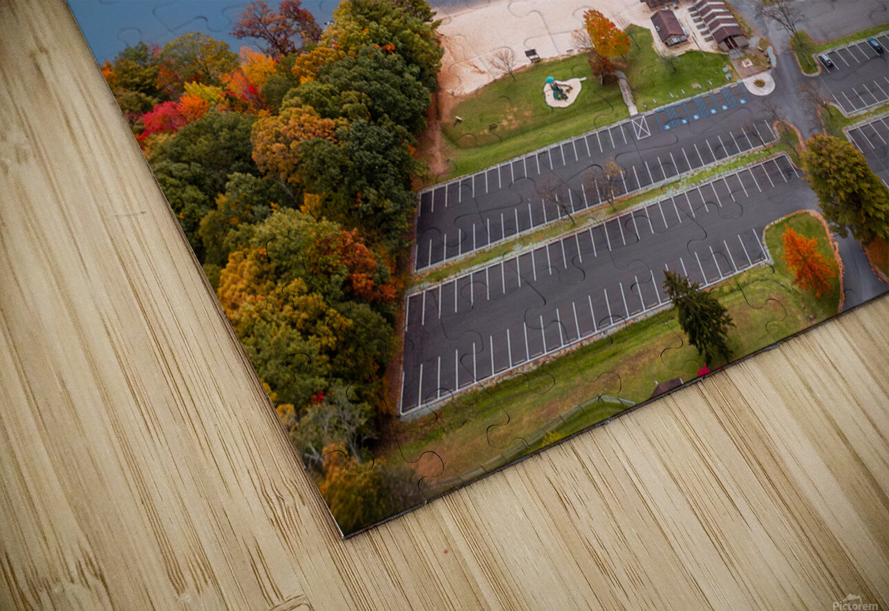 Fall Aerial Mauch Chunk Lake Recreational Area Jason Fink Puzzle