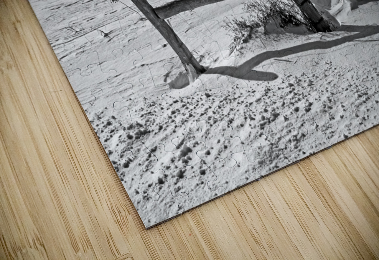 Wood Fence Posts In Winter Black And White Deb Oppermann Puzzle