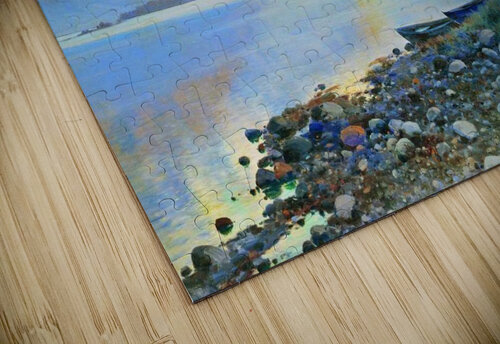 Large Rusian lake with mountains in the back Konstantin Yakovlevich Kryzhitsky puzzle