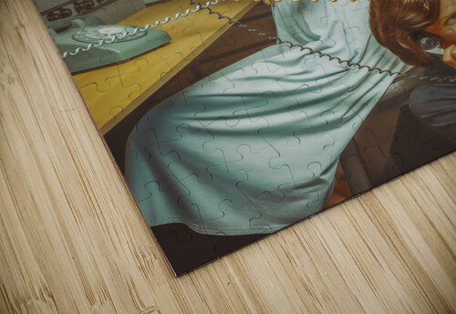 Vintage scene of four women from the 1950s gossiping on the phone their handset connected to a switchboard station by a telephone operator Artmood Visualz puzzle