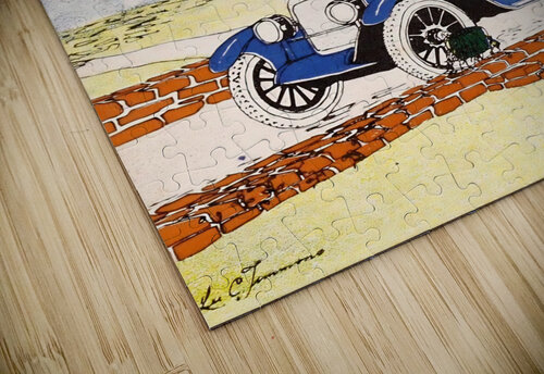 1920s vintage fall day car art Row One Brand puzzle