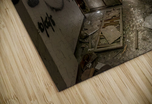 decaying and vandalised interior Gualtiero Boffi puzzle