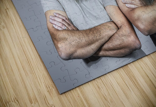 handymans with hard hat and crossed arms Gualtiero Boffi puzzle