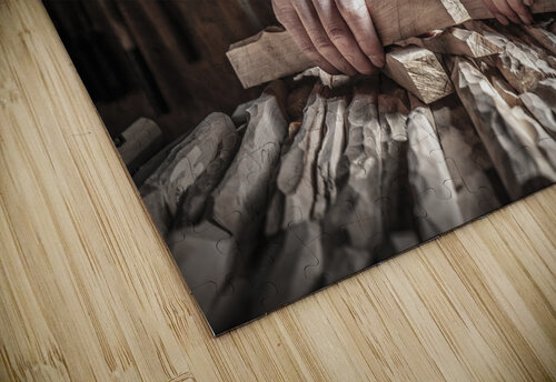carved wood in hands Gualtiero Boffi puzzle