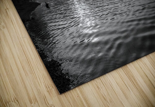 Mystical Foggy Lake Morning Grayscale Jennifer White puzzle