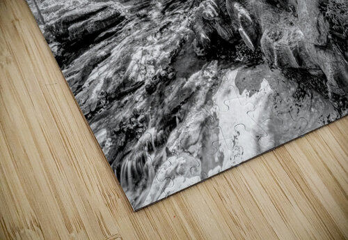 Tanyard Creek Waterfall In The Woods Grayscale Jennifer White puzzle