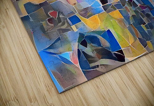 collage stick men portrait Luciano puzzle