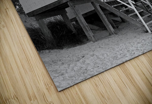 Beach Huts Sunset in Black and White Gill Billington puzzle