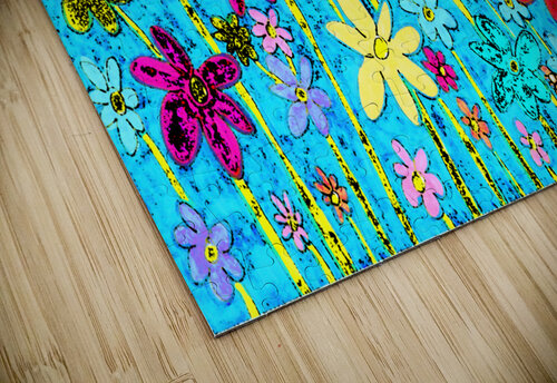 Abstract Vibrant Floral Display on a Blue Background Catriona Roberts Nature Photography and Designs puzzle