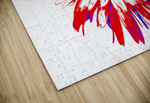 Abstract Red and Blue Daisy on a Pale Abstract Background  Catriona Roberts Nature Photography and Designs puzzle