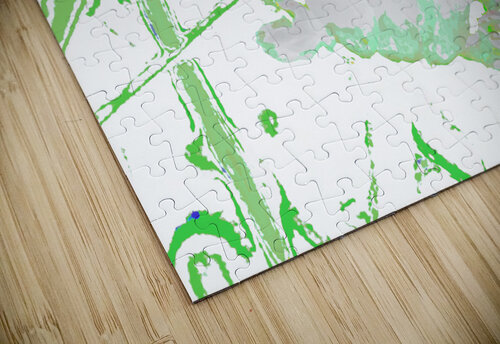 Abstract Green and White Daisy Catriona Roberts Nature Photography and Designs puzzle