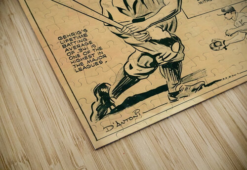 Lou Gehrig Cartoon Art Row One Brand puzzle