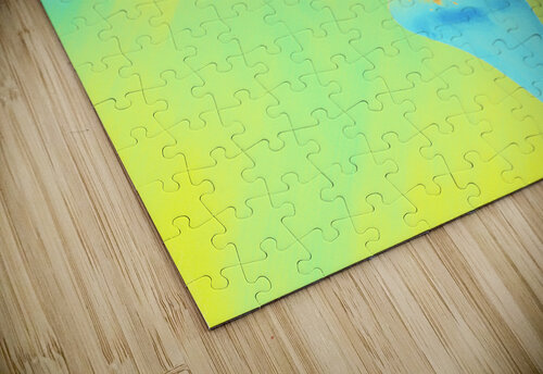 Abstract Vibrant Blue and Yellow Single Lily Flower Catriona Roberts Nature Photography and Designs puzzle